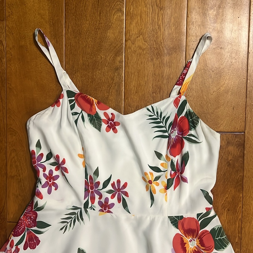 Old Navy Off White Floral Mini Sundress Size M Cottage-core Fairy Boho Country - Picture 3 of 15